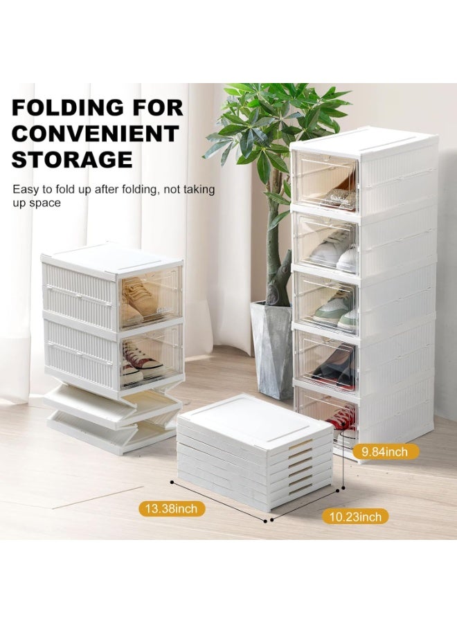 DubaiGallery Plastic Shoe Box Organizer Cabinet, 8 Tier Stackable Shoe Storage Unit, Transparent Drawer Design, Space Saving Vertical Rack, Minimalist Home Storage Solution for Shoes and Accessories - Image 3